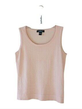 August Silk Peach Silk Blend Sweater Tank Top Small